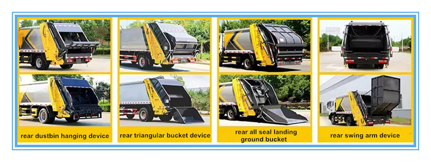 Loading mechanism of rear loading garbage compactor rear loader compactor